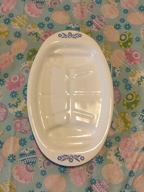 Vintage Corning Ware Blue Cornflower Oval Serving Meat Platter P19 Ready for 🦃